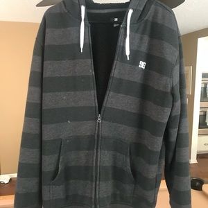 DC Striped Hoodie with sherpa inside. (Heavy)